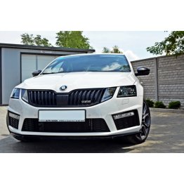 Накладка сплиттер на передний бампер вариант 2 на Skoda Octavia III RS рестайл